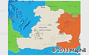 Shaded Relief 3D Map of Padova, political outside