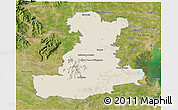 Shaded Relief 3D Map of Padova, satellite outside