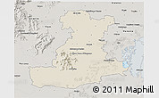 Shaded Relief 3D Map of Padova, semi-desaturated