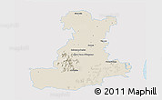 Shaded Relief 3D Map of Padova, single color outside