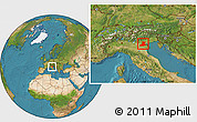 Satellite Location Map of Padova