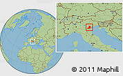 Savanna Style Location Map of Padova