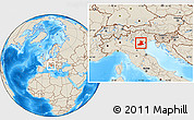 Shaded Relief Location Map of Padova