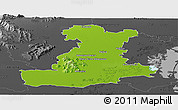 Physical Panoramic Map of Padova, darken, desaturated
