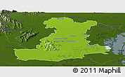 Physical Panoramic Map of Padova, darken