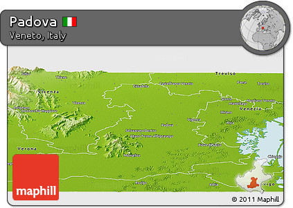 Physical Panoramic Map of Padova
