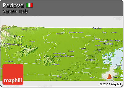 Physical Panoramic Map of Padova