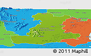 Physical Panoramic Map of Padova, political outside