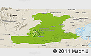 Physical Panoramic Map of Padova, shaded relief outside