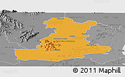 Political Panoramic Map of Padova, desaturated