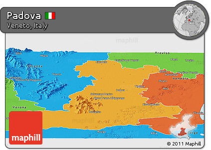 Political Panoramic Map of Padova