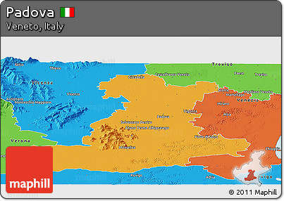 Political Panoramic Map of Padova