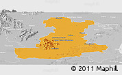 Political Panoramic Map of Padova, lighten, desaturated