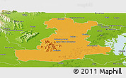 Political Panoramic Map of Padova, physical outside