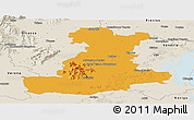 Political Panoramic Map of Padova, shaded relief outside