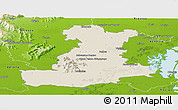 Shaded Relief Panoramic Map of Padova, physical outside