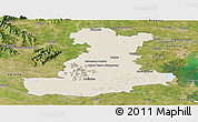 Shaded Relief Panoramic Map of Padova, satellite outside