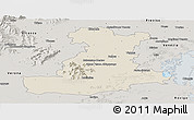 Shaded Relief Panoramic Map of Padova, semi-desaturated