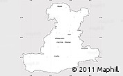 Silver Style Simple Map of Padova, cropped outside