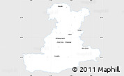 Silver Style Simple Map of Padova, single color outside