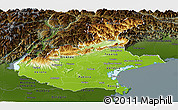 Physical Panoramic Map of Veneto, darken