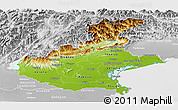 Physical Panoramic Map of Veneto, lighten, desaturated