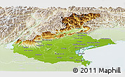 Physical Panoramic Map of Veneto, lighten