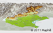 Physical Panoramic Map of Veneto, lighten, semi-desaturated