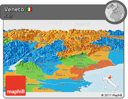 Political Panoramic Map of Veneto