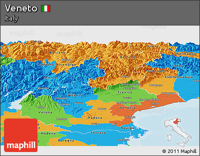 Political Panoramic Map of Veneto