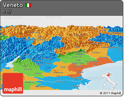 Political Panoramic Map of Veneto