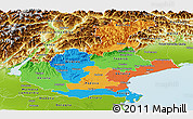 Political Panoramic Map of Veneto, physical outside