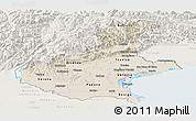 Shaded Relief Panoramic Map of Veneto, lighten