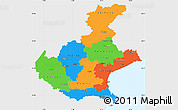 Political Simple Map of Veneto, single color outside