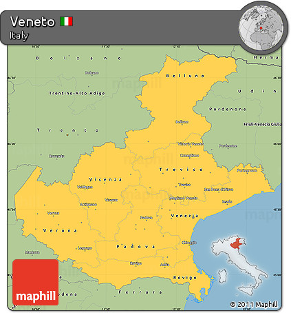 Savanna Style Simple Map of Veneto