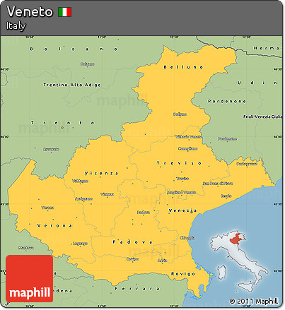 Savanna Style Simple Map of Veneto