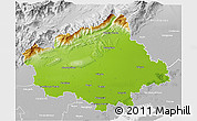 Physical 3D Map of Treviso, lighten, desaturated