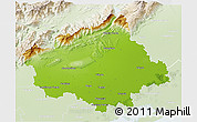 Physical 3D Map of Treviso, lighten