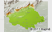 Physical 3D Map of Treviso, lighten, semi-desaturated