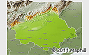 Physical 3D Map of Treviso, semi-desaturated