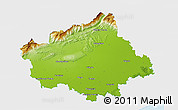 Physical 3D Map of Treviso, single color outside