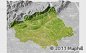 Satellite 3D Map of Treviso, lighten, desaturated