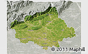 Satellite 3D Map of Treviso, lighten, semi-desaturated