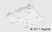 Silver Style 3D Map of Treviso, single color outside