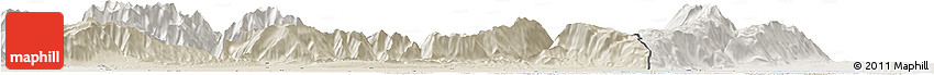 Shaded Relief Horizon Map of Treviso, lighten