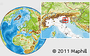 Physical Location Map of Treviso, highlighted country, highlighted parent region