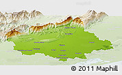 Physical Panoramic Map of Treviso, lighten