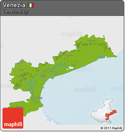 Physical 3D Map of Venezia, single color outside