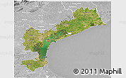 Satellite 3D Map of Venezia, lighten, desaturated