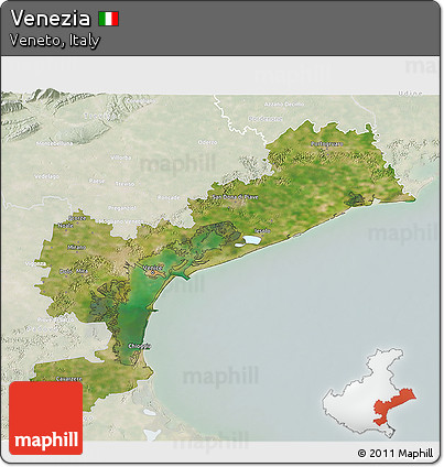 Satellite 3D Map of Venezia, lighten